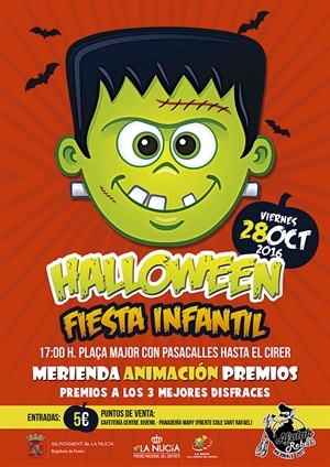 La Fiesta Infantil de Halloween será el viernes 28 de octubre en el Salón Social El Cirer