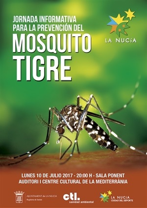 Cartel de la jornada informativa sobre el Mosquito Tigre