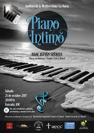 Cartel del concierto "Piano Íntimo" en l'Auditori de La Nucía