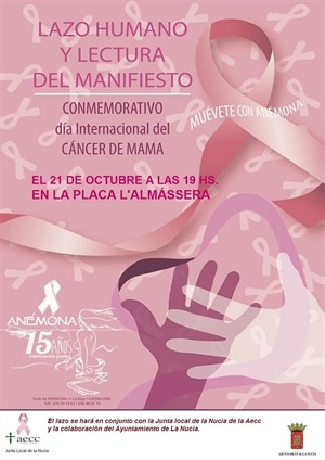 Carel del acto del "Lazo Humano" con motivo del Día Internacional contra el Cáncer de Mama