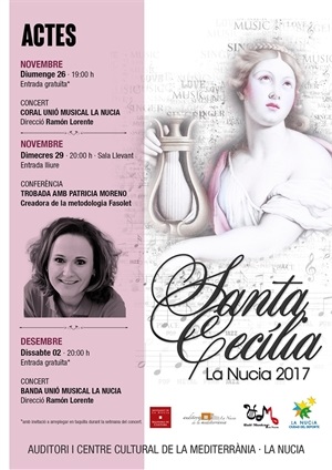 Cartel de actos de Santa Cecilia 2017 de La Nucía