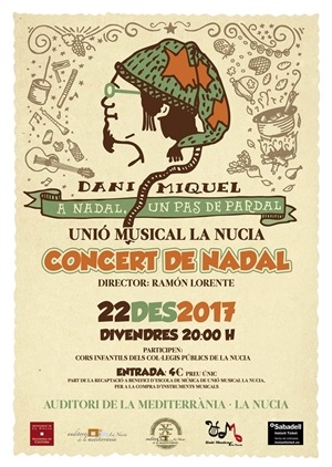 Cartel del Concert de Nadal de Dani Miquel y la Unió Musical de La Nucía