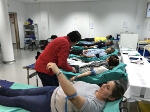 Donación de sangre en el Centre de Salut, del pasado mes de febrero