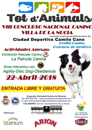 Cartel del VIII Concurso Canino de La Nucía