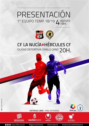 Cartel del partido entre el CF La Nucía y el Hércules CF