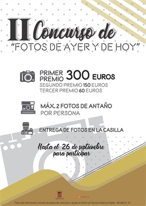 Cartel del  II Concurso Fotográfico "Fotos de ayer y de hoy"
