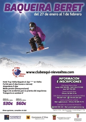 Cartel del Viaje a la estación de esquí de Baqueira Beret