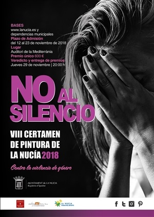 Cartel del certamen de Pintura contra la Violencia de Género "No al Silencio"