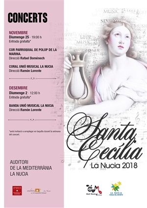 Cartel de los actos conmemorativos de Santas Cecilia en 2018
