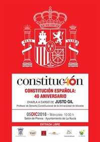 La Nucia Cartel acto conmemorativo de la Constitución 2018