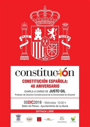 Cartel del acto conmemorativo del cuarenta aniversario de la Constitución Española