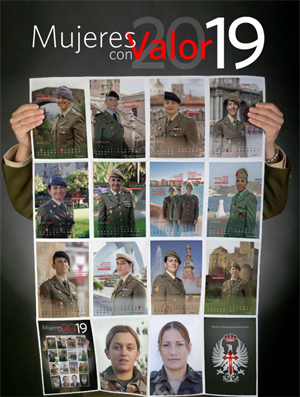 Este calendario se ha editado con motivo del "30 aniversario de la incorporación de la mujer al ejército"