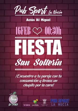 Cartel de la fiesta "San Solterín" dels Majorals 2019