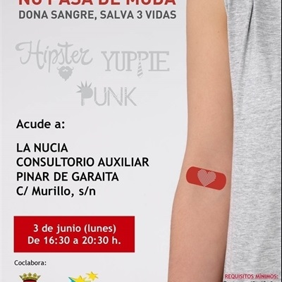 "Donación de Sangre" en el Consultorio de Pinar el 3 de junio