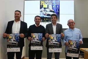 Presentación del Rallye La Nucía esta mañana en la Diputación de Alicante con Carlos Mazón, Juan Francisco Gómez, Vicente Cabanes y Bernabé Cano