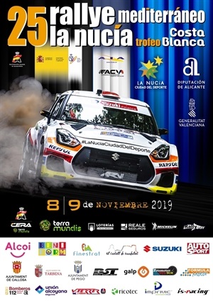 Cartel del Rallye La Nucía 2019 que se desarrollará el 8 y 9 de noviembre