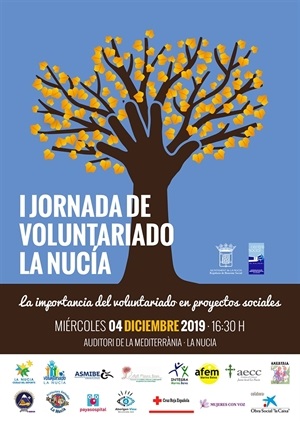 Cartel I Jornada de Voluntariado de La Nucía, que se celebrará el miércoles 4 de diciembre