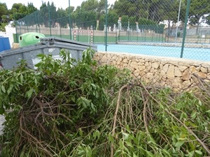 Los vertidos de restos de jardinería junto a contenedores de poda han aumentado las últimas semanas