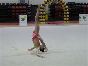 La gimnasta nuciera Marina Moreno en su ejercicio de cuerda